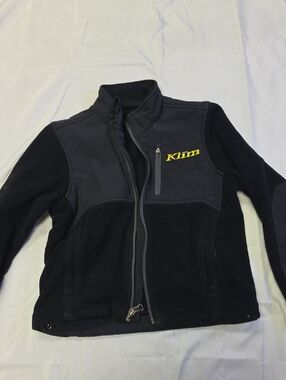 Klim Kids' Black Fleece Jacket with Yellow Logo